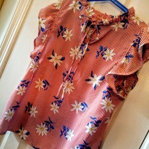 CUTE!! Forever21 Medium Striped/Floral Blouse